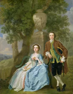 Portrait of George and Margaret Rogers, c.1748-50 (oil on canvas) (see also 111971) Portrait of George and Margaret Rogers, c.1748-50 (oil on canvas) (see also 111971)