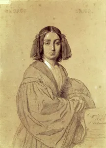 Portrait of George Sand (1804-76) 1837 (pencil on paper) Portrait of George Sand (1804-76) 1837 (pencil on paper)