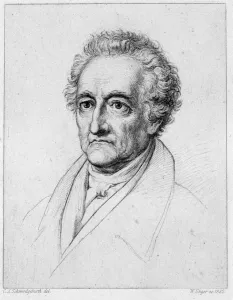 Portrait of Goethe. 19th century chromolithography Portrait of Goethe. 19th century chromolithography