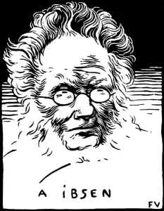 Portrait de Henrik (Henri) Johan Ibsen (1828-1906), dramaturge norvegien. Gravure de Felix Edouard Vallotton (1865-1925) Portrait de Henrik (Henri) Johan Ibsen (1828-1906), dramaturge norvegien. Gravure de Felix Edouard Vallotton (1865-1925)
