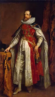 Portrait of Henry Danvers, 1st Earl of Danby, in robes of a Knight of the Garter, c.1630 (oil on canvas)