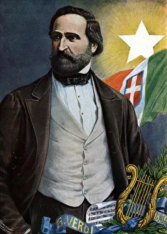 Portrait of the Italian composer Giuseppe Verdi (1813-1901) Illustration by Tancredi Scarpelli (1866-1937) from " Portrait of the Italian composer Giuseppe Verdi (1813-1901) Illustration by Tancredi Scarpelli (1866-1937) from "