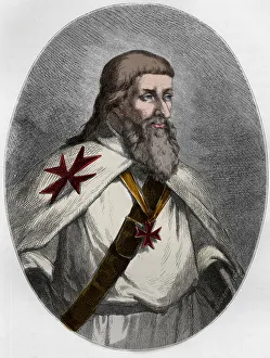 Portrait of Jacques de Molay (ca 1243-1314) Print. Art Prints