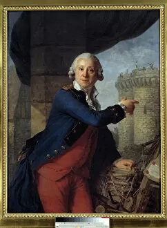 Portrait of Jean Henri Masers, Knight of Latude (1725-1805) He points to the destruction of the fortress of