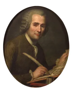 'Portrait de Jean Jacques Rousseau ecrivant une partition musicale'" 'Portrait de Jean Jacques Rousseau ecrivant une partition musicale'"