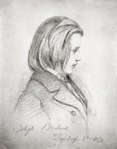 Portrait of Johannes Brahms (1833-97) aged Twenty, 1853 (pencil on paper) Portrait of Johannes Brahms (1833-97) aged Twenty, 1853 (pencil on paper)