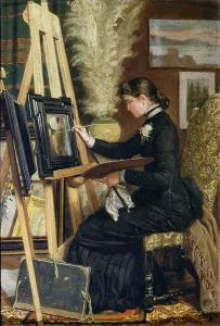 Portrait of Josephine Gillow painting at an easel, 1880 Portrait of Josephine Gillow painting at an easel, 1880