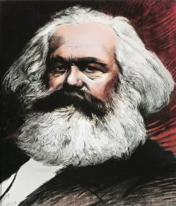 Portrait of Karl Marx, German philosopher, economist and revolutionary (Engraving Portrait of Karl Marx, German philosopher, economist and revolutionary (Engraving