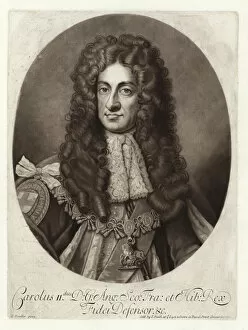 King Charles Collection: Portrait of King Charles II (engraving)