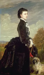 Portrait of a Lady in Black with a Dog, 1875 (oil on canvas) Portrait of a Lady in Black with a Dog, 1875 (oil on canvas)