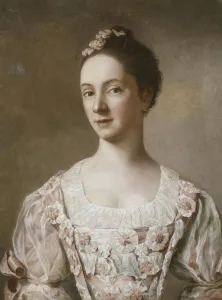 Portrait of a Lady, Half Length, in a Pink and White Dress, (pastel) Portrait of a Lady, Half Length, in a Pink and White Dress, (pastel)