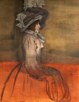 Rothenstein William 1872 1945 Gallery: Portrait of a Lady in Hat, 1892 (oil on canvas)
