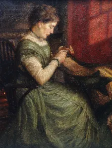 Portrait of a Lady Seated in an Armchair Sewing, 1910 (oil on canvas) Portrait of a Lady Seated in an Armchair Sewing, 1910 (oil on canvas)