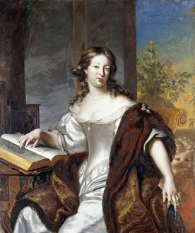 Portrait of a Lady, seated three-quarter length, in a white dress and fur-lined cape Portrait of a Lady, seated three-quarter length, in a white dress and fur-lined cape
