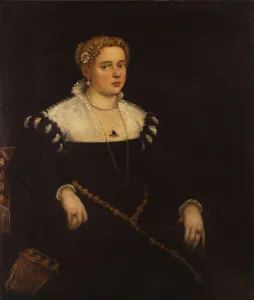 Portrait of a lady, three-quarter length, holding a mandolin (oil on canvas) Portrait of a lady, three-quarter length, holding a mandolin (oil on canvas)