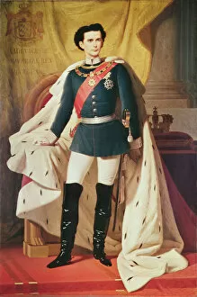 Ermine Collection: Portrait of Ludwig II (1845-86)of Bavaria in uniform, 1865 (oil on canvas)