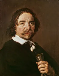 Portrait of a Man with a Glove and Black Hair, c.1657 (oil on canvas) Portrait of a Man with a Glove and Black Hair, c.1657 (oil on canvas)