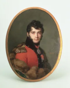 Impasto Gallery: Portrait of a Man in a Red Uniform (w / c and gouache on ivory)
