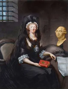 Portrait of Marie Antoinette (1755-1793) in deep mourning at the prison of the Temple Portrait of Marie Antoinette (1755-1793) in deep mourning at the prison of the Temple
