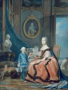 Portrait of Marie-Josephe de Saxe (1731-67) Dauphine of France and her son Louis Portrait of Marie-Josephe de Saxe (1731-67) Dauphine of France and her son Louis