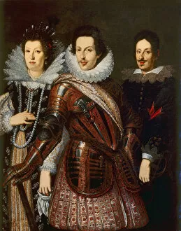 Portrait of Marie Madeleine of Austria, Cosimo II and Ferdinand II de Medici, c.1640 (oil on canvas)