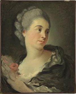Portrait de Marie Therese Colombe - Peinture de Jean Honore Fragonard (1732-1806), huile sur toile Portrait de Marie Therese Colombe - Peinture de Jean Honore Fragonard (1732-1806), huile sur toile