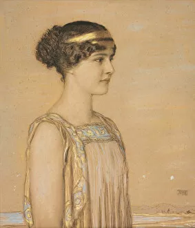 Portrait of Mary in Greek Costume, 1910 (pencil and chalk on cardboard)