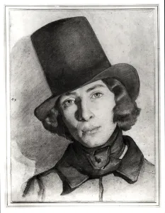 Portrait of Maurice Sand (1823-89) (gouache and pierre noire on paper) (b/w photo) Portrait of Maurice Sand (1823-89) (gouache and pierre noire on paper) (b/w photo)