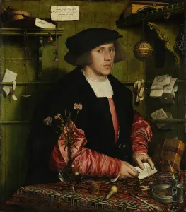 Hans Holbein the Younger Gallery: Portrait of the Merchant George Gisze, 1532 (oil on oakwood)
