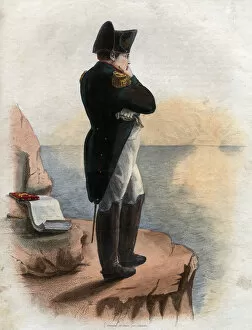 Portrait of Napoleon I (1769-1821) on the island of St Helena