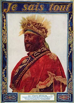 Portrait of the Negus of Ethiopia, Menelik II (1844-1913)