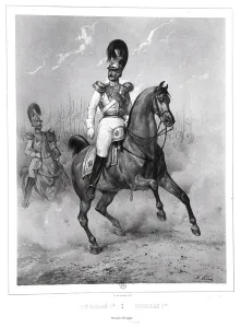 Portrait of Nicholas I Pavlovich (1796-1855) on horseback with his Army (engraving) Portrait of Nicholas I Pavlovich (1796-1855) on horseback with his Army (engraving)