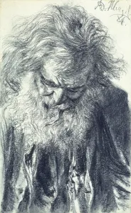 Portrait of an Old Man, 1884 (pencil on cream paper) Portrait of an Old Man, 1884 (pencil on cream paper)