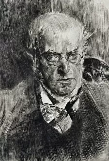 Papers Gallery: Portrait of the painter Adolph Menzel, detail, 1890 (drypoint on paper)