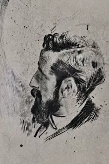 Papers Gallery: Portrait of Paul Helleu, 1900 (drypoint on paper)