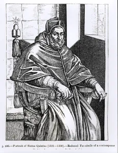 Portrait of Pope Sixtus V (1520-90) illustration from Science and Literature Portrait of Pope Sixtus V (1520-90) illustration from Science and Literature