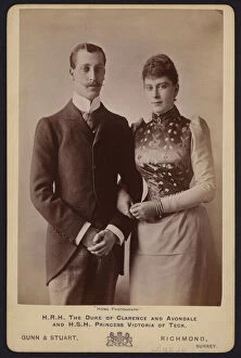 Portrait, Prince Albert Victor, eldest son of King Edward VII, and Princess Mary of Teck (b / w photo)