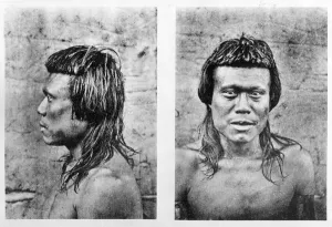 Portrait and profile of Bororo man of central Brazil, from Among the Primitive Portrait and profile of Bororo man of central Brazil, from Among the Primitive