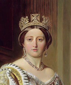 Portrait of Queen Victoria, 1859 (oil on canvas) (detail of 192754)