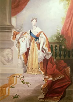 Queen Of Great Britain Gallery: Portrait of Queen Victoria in Coronation Robes