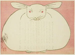 Portrait of a Rabbit, 1867 (colour woodblock print; surimono)