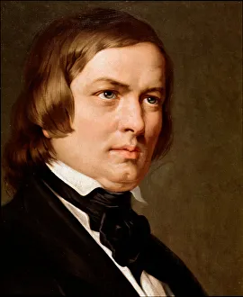 Portrait of Robert Schumann, German composer. (painting, 19th century) Portrait of Robert Schumann, German composer. (painting, 19th century)
