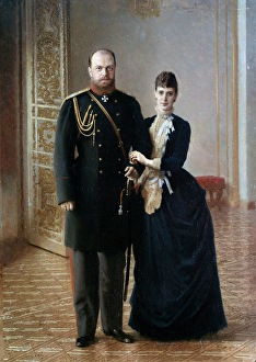 Portrait of the Russian Tsar Alexander III (1845-1895) with his wife Maria Fedorovna Portrait of the Russian Tsar Alexander III (1845-1895) with his wife Maria Fedorovna