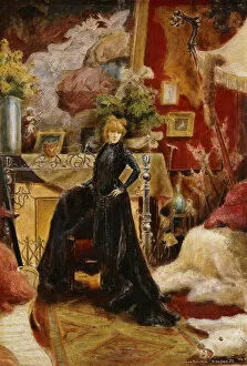 Victorian Pictures Gallery: Portrait of Sarah Bernhardt, 1889 (oil on panel)