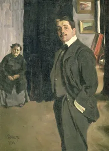 Portrait of Sergei Pavlovich Diaghilev (1872-1929) with his Nurse, 1906 (oil on canvas) Portrait of Sergei Pavlovich Diaghilev (1872-1929) with his Nurse, 1906 (oil on canvas)