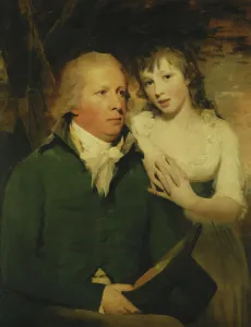 Romantic Era Gallery: Portrait of Sir Alexander Don, Seated Half Length, Seated in a Green Coat with His Daughter