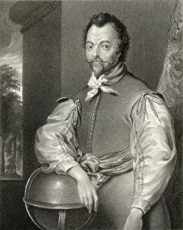 Portrait of Sir Francis Drake (1540 / 43-1596) from Lodges British Portraits'