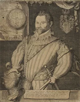 Images Dated 3rd August 2012: Portrait of Sir Francis Drake, (copper-engraving)