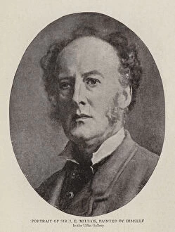 Portrait of Sir J E Millais, painted by himself (engraving)
