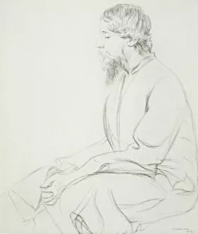 Sir Rothenstein William Gallery: Portrait of Sir Rabindranath Tagore (1861-1941), 1912 (litho)
